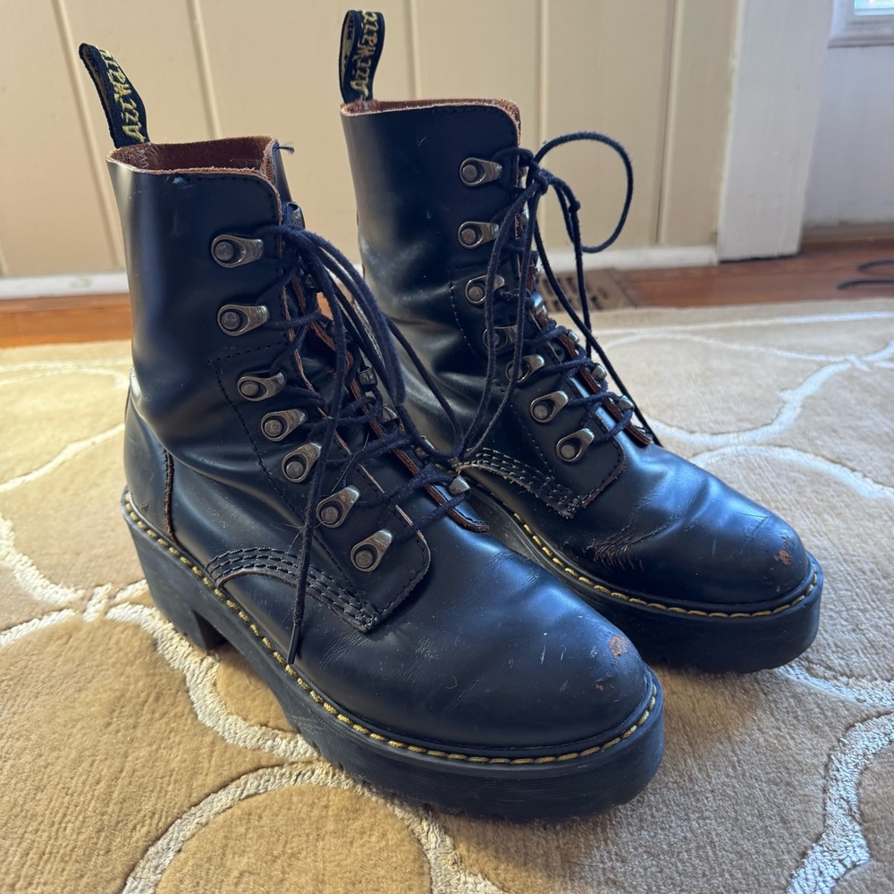 Dr. Marten’s Black Leora Leather Combat Boots